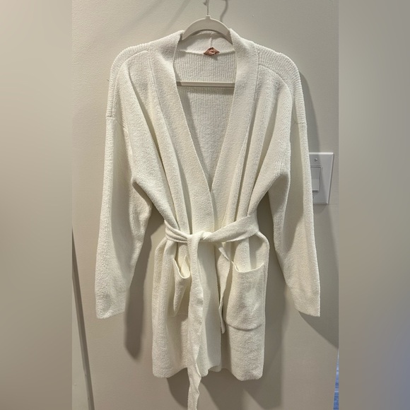 Eberjey Other - Eberjey Gisele Ivory Robe Shawl Collar Tie Waist Womens Sz Medium